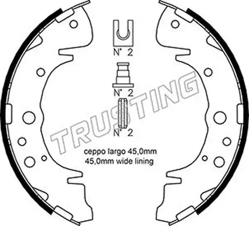 комплект спирачна челюст TRUSTING 046.207