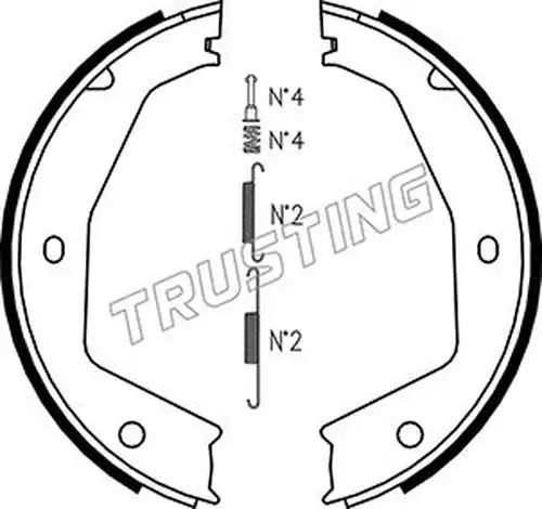 комплект спирачна челюст, ръчна спирачка TRUSTING 048.002K