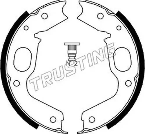 комплект спирачна челюст, ръчна спирачка TRUSTING 064.176