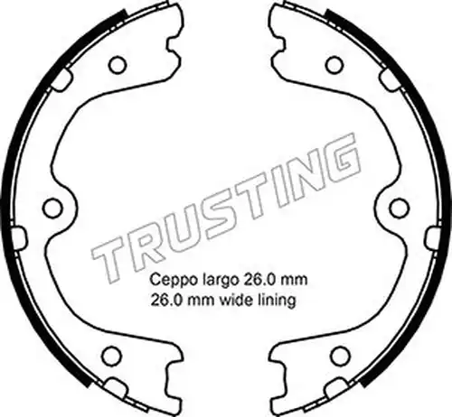 комплект спирачна челюст, ръчна спирачка TRUSTING 067.201