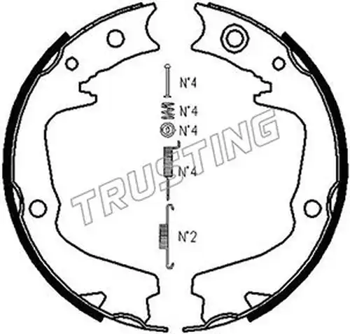 комплект спирачна челюст, ръчна спирачка TRUSTING 110.337K