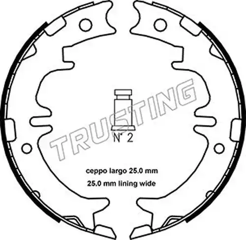 комплект спирачна челюст, ръчна спирачка TRUSTING 115.311