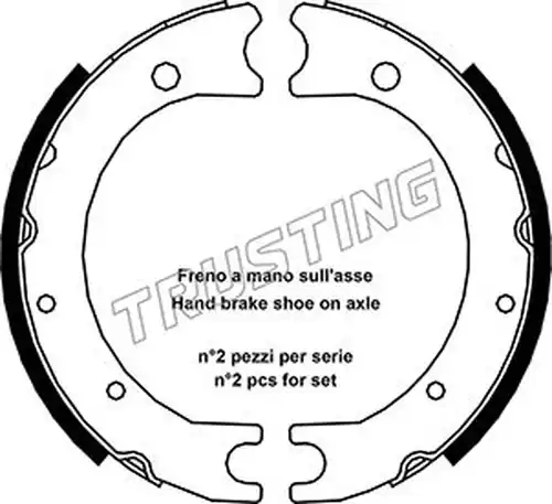 комплект спирачна челюст, ръчна спирачка TRUSTING 115.312