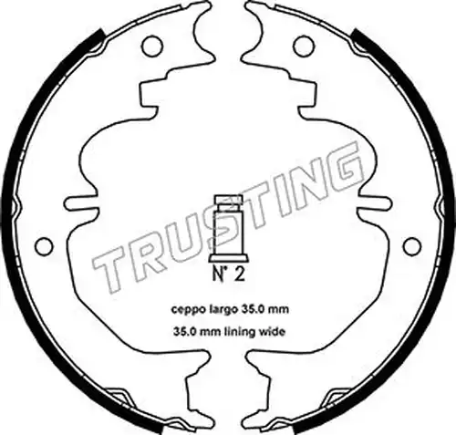 комплект спирачна челюст, ръчна спирачка TRUSTING 115.313