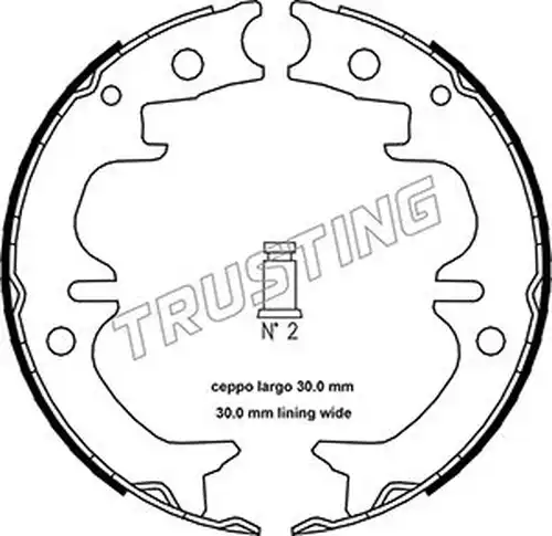 комплект спирачна челюст, ръчна спирачка TRUSTING 115.314