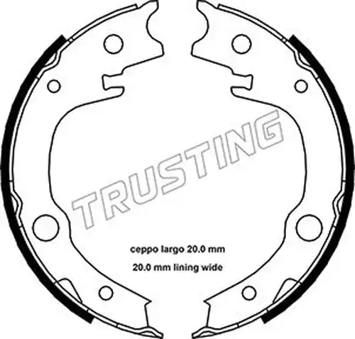 комплект спирачна челюст, ръчна спирачка TRUSTING 115.315