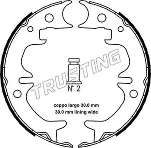 комплект спирачна челюст, ръчна спирачка TRUSTING 115.316