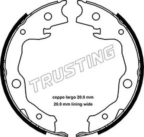 комплект спирачна челюст, ръчна спирачка TRUSTING 115.322