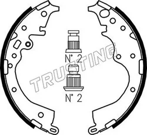 комплект спирачна челюст TRUSTING 115.324