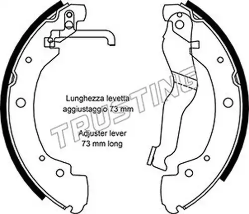 комплект спирачна челюст TRUSTING 124.285