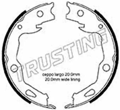 комплект спирачна челюст, ръчна спирачка TRUSTING 253.666