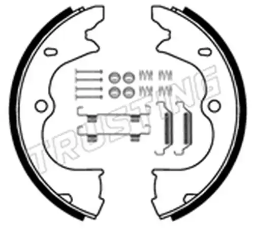 комплект спирачна челюст, ръчна спирачка TRUSTING 253.743K
