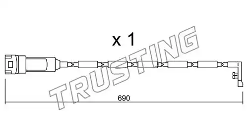 предупредителен контактен сензор, износване на накладките TRUSTING SU.108