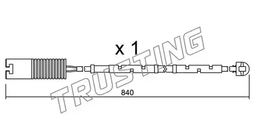 предупредителен контактен сензор, износване на накладките TRUSTING SU.123