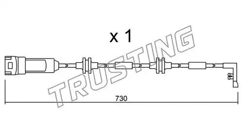 предупредителен контактен сензор, износване на накладките TRUSTING SU.143