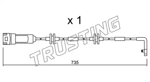 предупредителен контактен сензор, износване на накладките TRUSTING SU.144