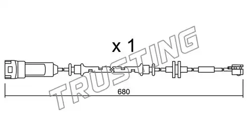 предупредителен контактен сензор, износване на накладките TRUSTING SU.145