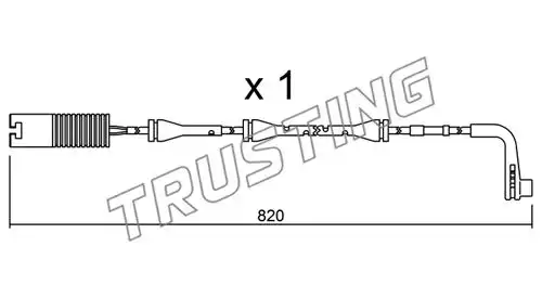 предупредителен контактен сензор, износване на накладките TRUSTING SU.151