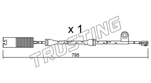 предупредителен контактен сензор, износване на накладките TRUSTING SU.152