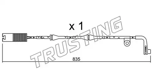 предупредителен контактен сензор, износване на накладките TRUSTING SU.158