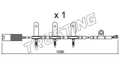 предупредителен контактен сензор, износване на накладките TRUSTING SU.189