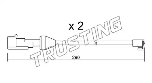 предупредителен контактен сензор, износване на накладките TRUSTING SU.204K