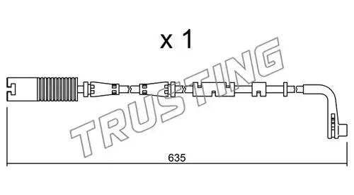 предупредителен контактен сензор, износване на накладките TRUSTING SU.205