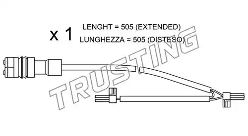 предупредителен контактен сензор, износване на накладките TRUSTING SU.219