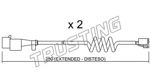 предупредителен контактен сензор, износване на накладките TRUSTING SU.227K