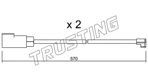 предупредителен контактен сензор, износване на накладките TRUSTING SU.244K