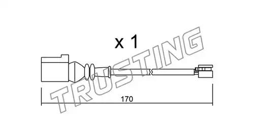 предупредителен контактен сензор, износване на накладките TRUSTING SU.289