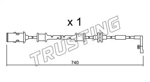 предупредителен контактен сензор, износване на накладките TRUSTING SU.318