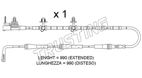 предупредителен контактен сензор, износване на накладките TRUSTING SU.407