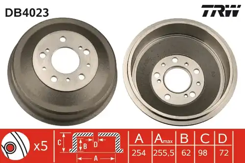 спирачен барабан TRW DB4023