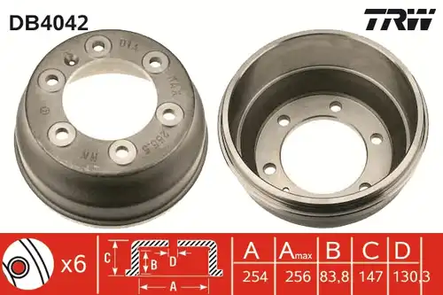 спирачен барабан TRW DB4042