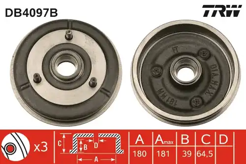 спирачен барабан TRW DB4097B