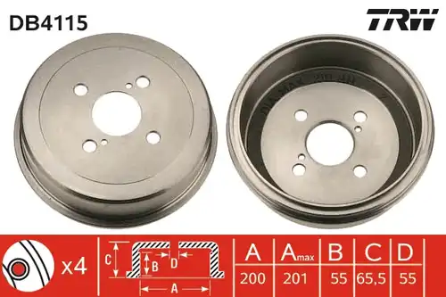 спирачен барабан TRW DB4115