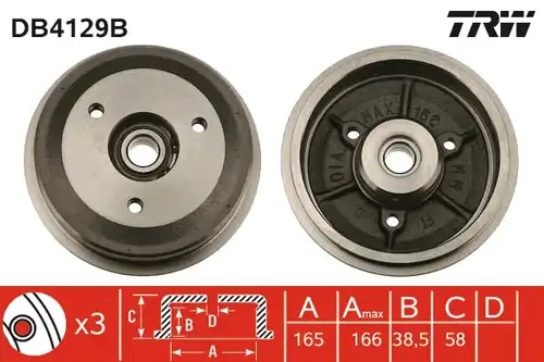 спирачен барабан TRW DB4129B