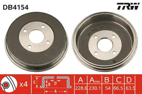 спирачен барабан TRW DB4154