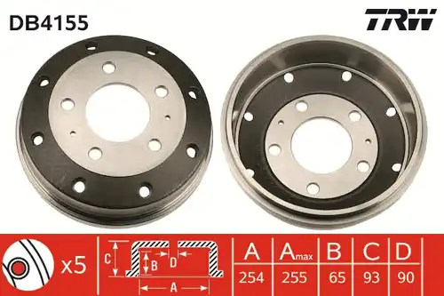 спирачен барабан TRW DB4155