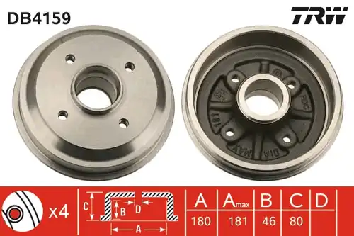 спирачен барабан TRW DB4159