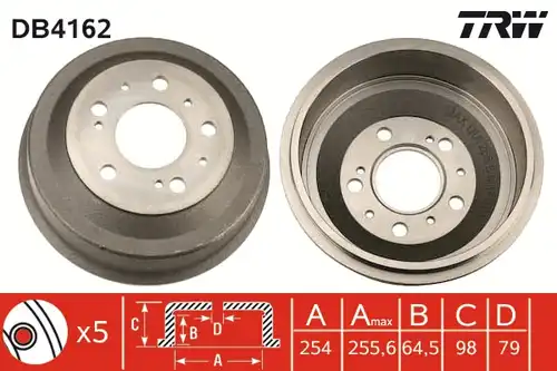 спирачен барабан TRW DB4162