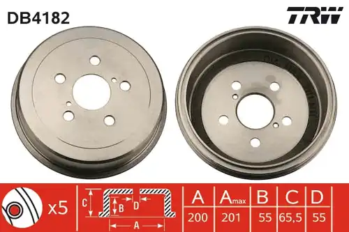 спирачен барабан TRW DB4182