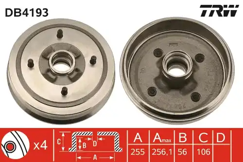 спирачен барабан TRW DB4193