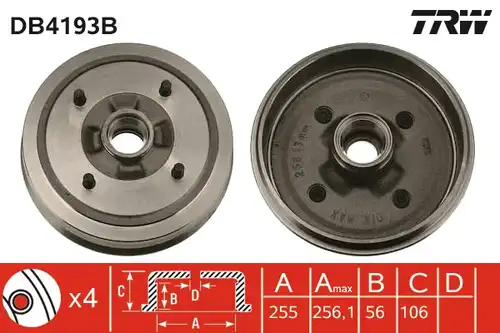 спирачен барабан TRW DB4193B