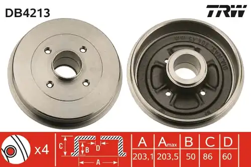 спирачен барабан TRW DB4213