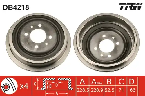 спирачен барабан TRW DB4218