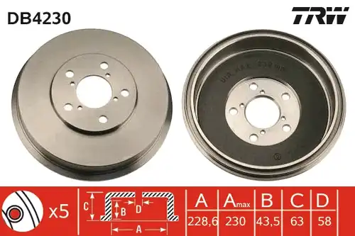 спирачен барабан TRW DB4230