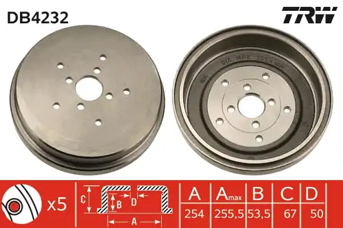 спирачен барабан TRW DB4232