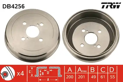 спирачен барабан TRW DB4256